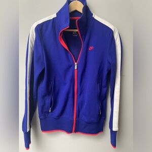 NIKE Track jacket purple, hot melon/ pink and white Sz M